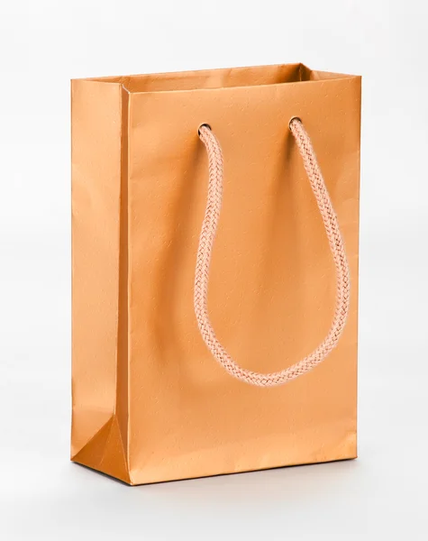 One golden shopping bag. — Stock Photo, Image