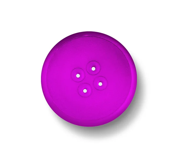 Botón violeta aislado en blanco con sombra . — Foto de Stock