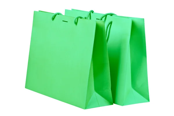 Grüne Einkaufstüten. — Stockfoto