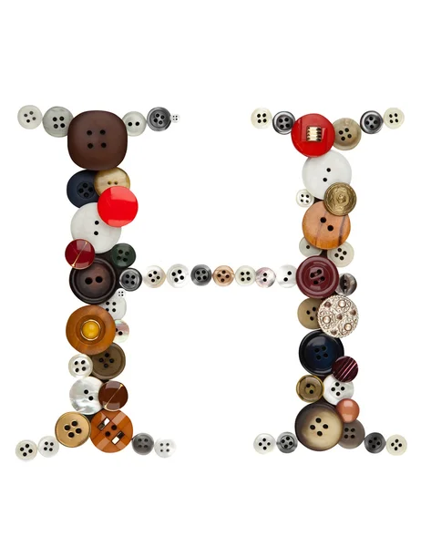Buttons alphabet: letter H — Stock Photo, Image