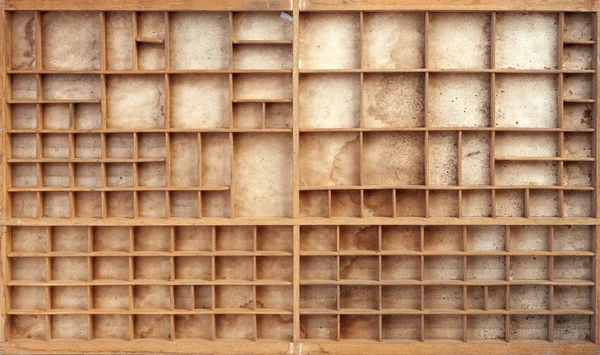 Vintage wood typesetter case — Stock Photo, Image