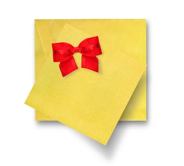 Cartão dourado e envelope . — Fotografia de Stock