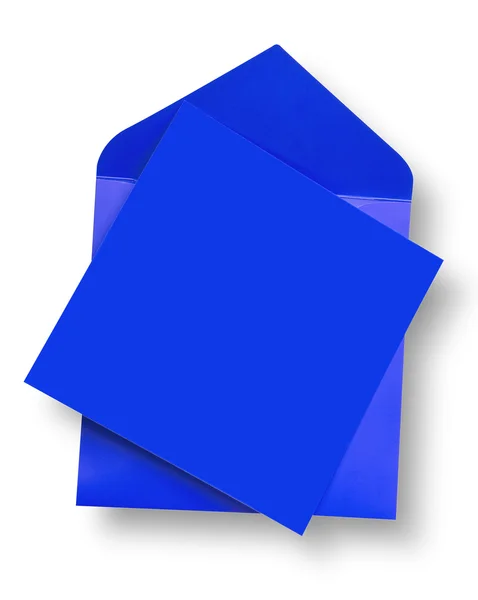 Blaue Karte und Umschlag. — Stockfoto