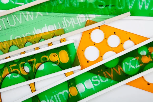 Green and orange stencils — Stock Photo, Image