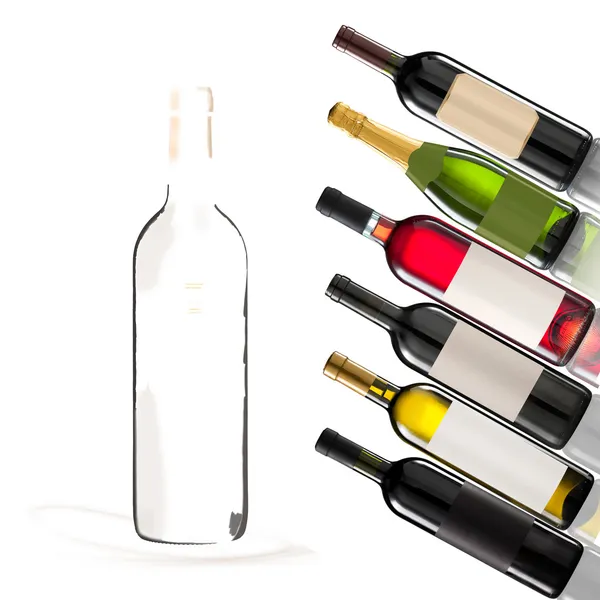 Group of many bottles — Stock Photo, Image