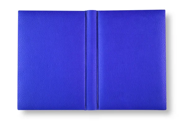 Blue leather book cover with spin. — Stock Photo, Image