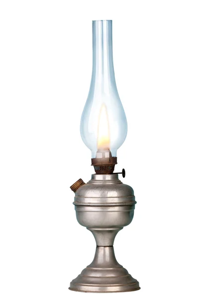 Benzine lamp op wit — Stockfoto
