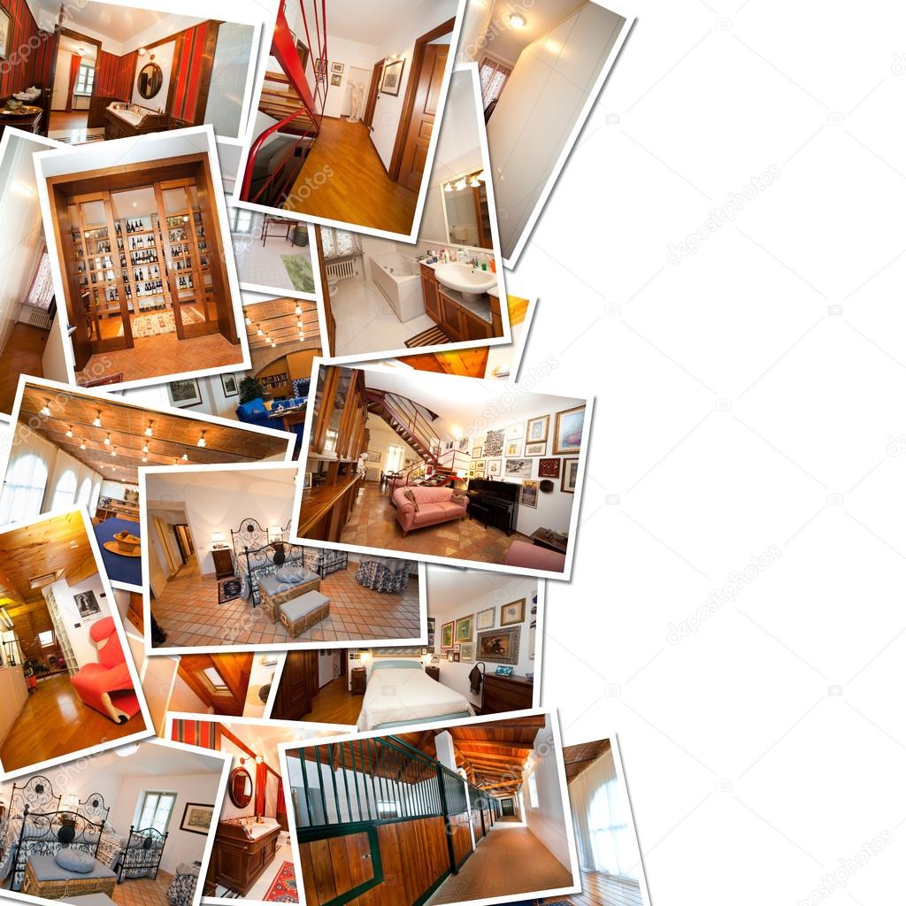 A pile of photo interior with space for your logo or text.