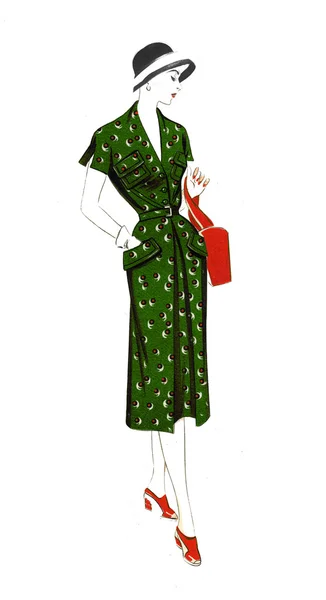 Vintage fashion woman — Stock Photo, Image