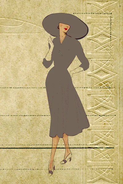 Vintage fashion woman — Stock Photo, Image