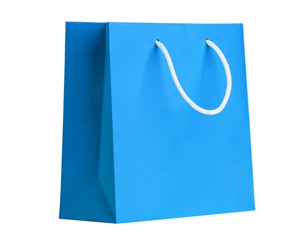 Blå shoppingväska. — Stockfoto
