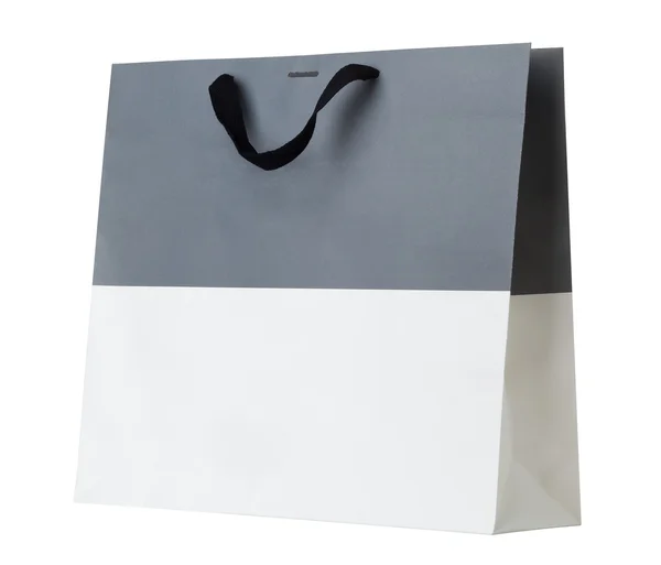 Bolsa de compras gris y blanca . — Foto de Stock