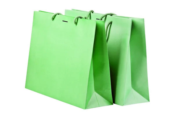 Two green shopping bags. — Stock Photo, Image