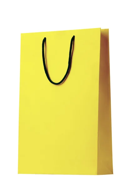 Saco de compras amarelo. — Fotografia de Stock