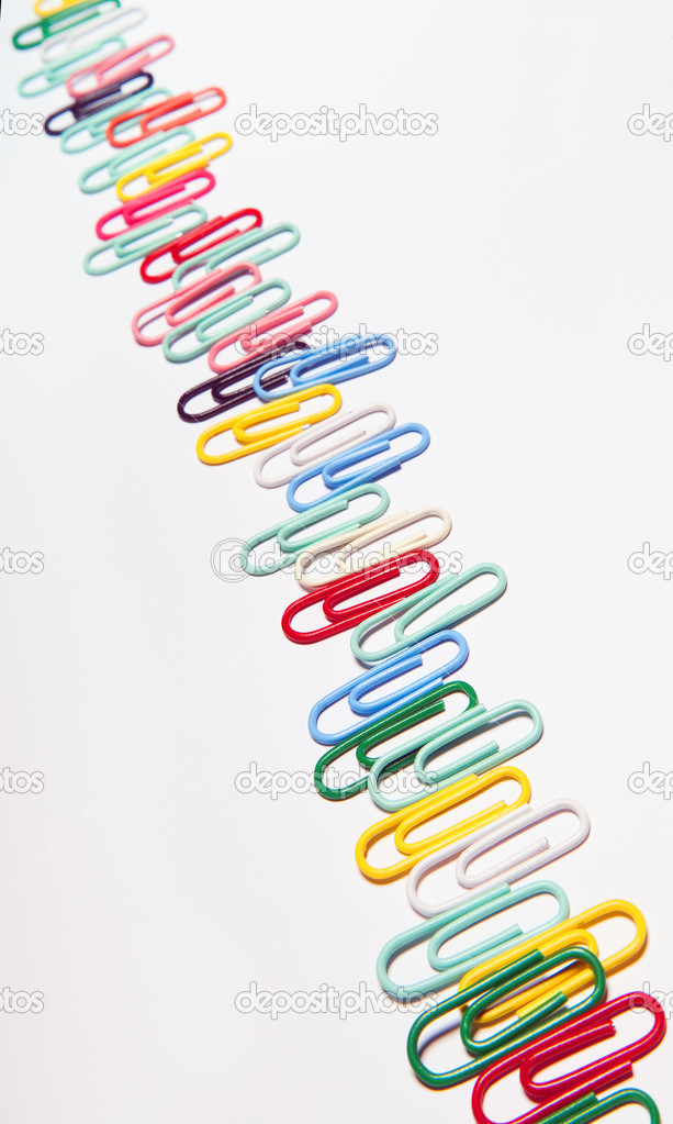 A row of colorful clips