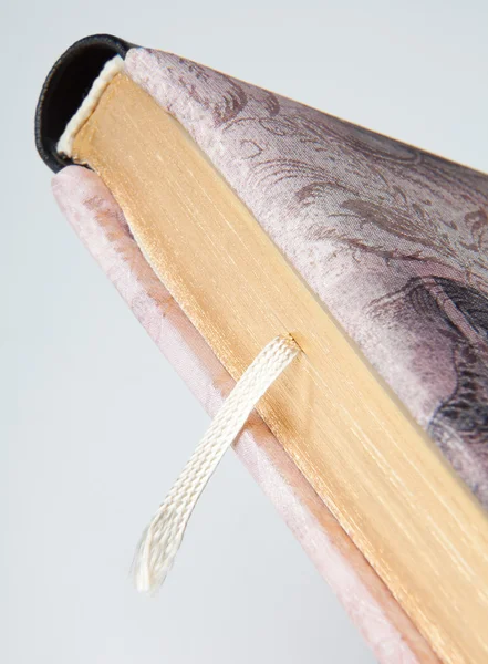 Detail of elegant diary with bookmark — Stock Photo, Image