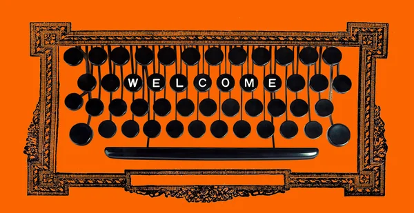 Bem-vindo no teclado vintage — Fotografia de Stock
