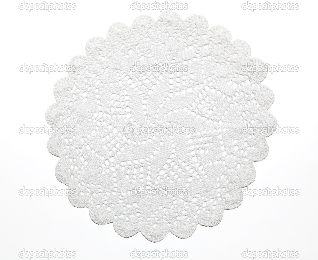 Crocheted lace on white