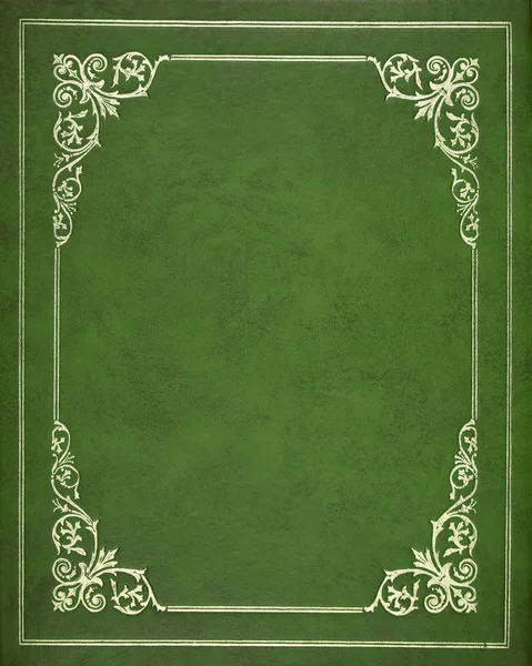 绿色皮革封面 — 图库照片
