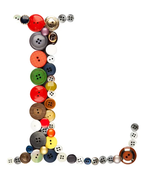 Buttons alphabet - letter L - — Stock Photo, Image