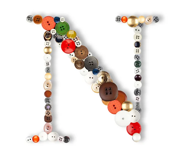 Alphabet des boutons - lettre N  - — Photo