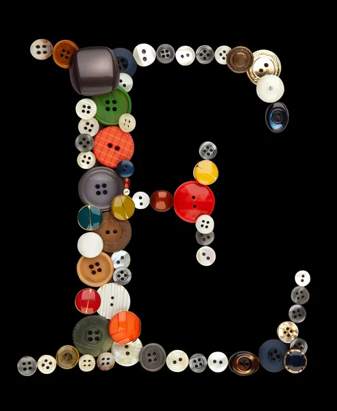 Buttons alphabet:  letter E — Stock Photo, Image