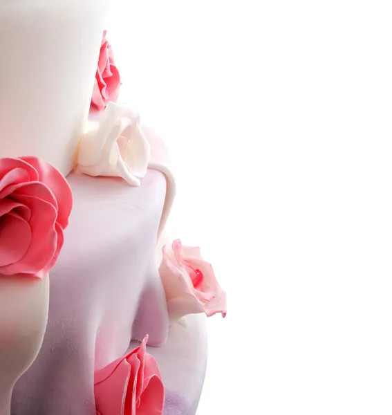 Torta nuziale con rose — Foto Stock