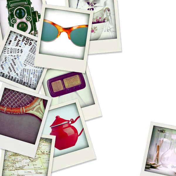 Collage de nueve fotos de objetos antiguos —  Fotos de Stock