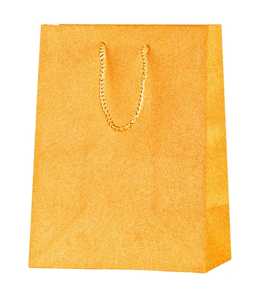 Golden shopping bag. — Stock Photo, Image