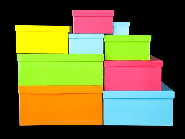 Cajas de regalo en negro — Foto de Stock