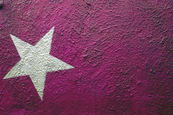 Fondo Estrella Blanca Sobre Suelo Pintado Rojo Oscuro Púrpura Muy — Foto de Stock