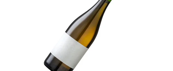 Garrafa Vinho Isolada Com Etiqueta Branco Para Seu Texto Logotipo — Fotografia de Stock