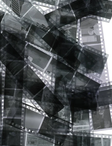 Background Old Photohraphic Negative Films Black White Strips — Foto de Stock
