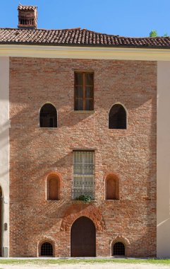 Facade of old house in Asti, Piedmont, Italy