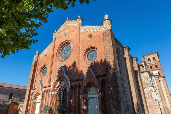 Asti Katedral Piemonte Italien Solig Dag — Stockfoto