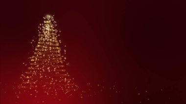 Christmas Tree with Shiny Particles and Glowing Stars on Christmas Background clipart