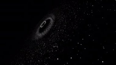 4k Hareketli Parçacıklar, Spiral Galaksi, Soyut Beyaz Arkaplan