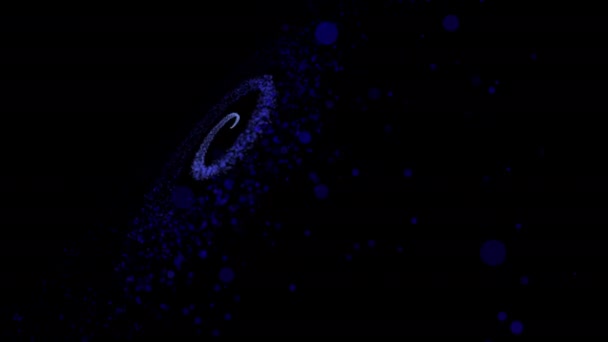 4k Vliegen door bewegende deeltjes, spiraalstelsel, abstracte witte achtergrond — Stockvideo