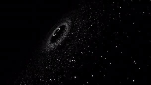 4k Flying Through Moving Particles, Spiral Galaxy, Abstract White Background — Stock Video