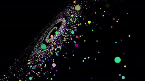 4k Létání pohybujícími se částicemi, Spirální galaxie, Abstraktní bílé pozadí — Stock video