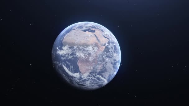 Animación Tierra Espacio Luces Ciudad Por Noche Amanecer Día Hermosa — Vídeo de stock