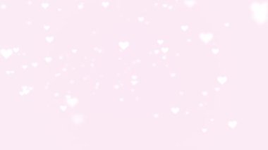 Pastel Pembe Arkaplanda Uçan Sevgililer Günü Kalpleri