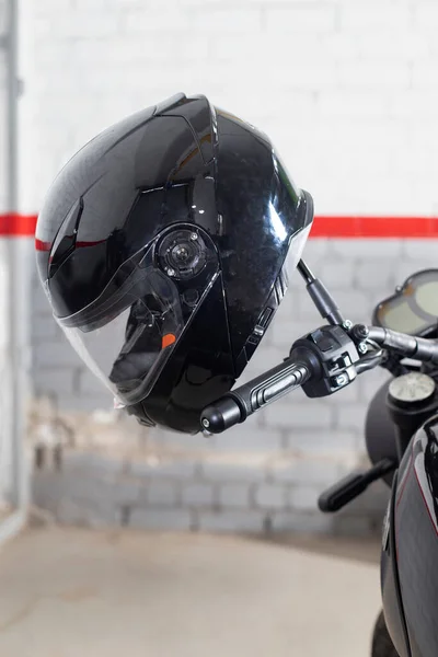 Helm Hitam Motocross Dilindungi Helm Olahraga — Stok Foto