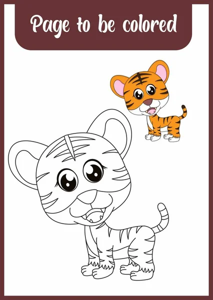 coloring book for kids. tiger