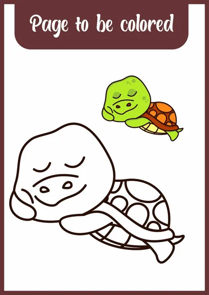 coloring book for kids. turtle