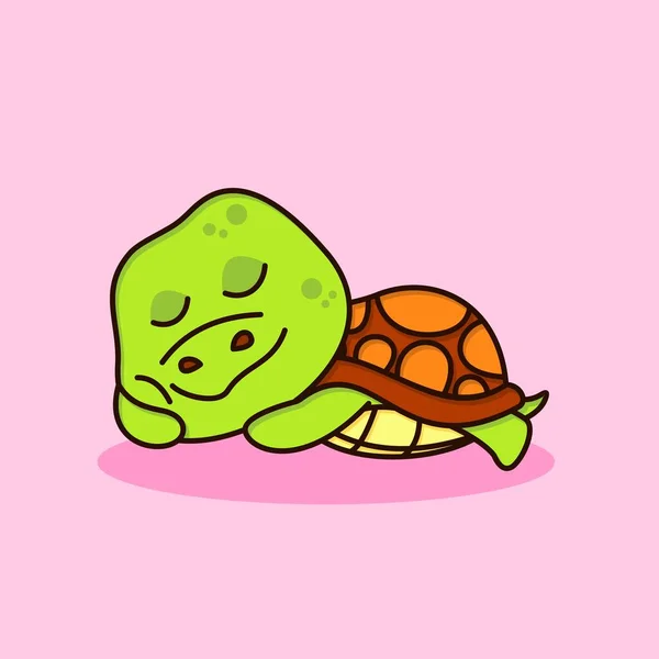 Cute Turtle Cartoon Vector Icon Illustration Flat Cartoon Style — Stock Vector