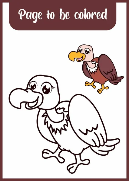 Coloring Book Kids Vulture — Stok Vektör