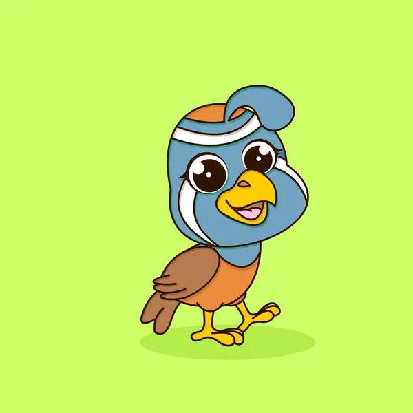 cute quail in flat design. cartoon illustration