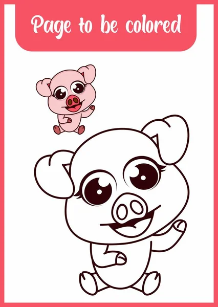coloring book for kids. pig