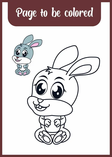 Coloring Book Kids Cute Bunny — Stok Vektör